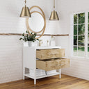 Polished White and Light Mappa Burl / White Zeus - 1 Faucet Hole