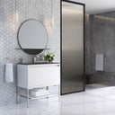 Glossy White / Brushed Nickel / Charcoal Black - 1 Faucet Hole