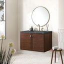 Mid-Century Walnut / Parisien Bleu - 3 Faucet Holes