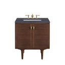 Mid-Century Walnut / Charcoal Soapstone - 3 Faucet Holes