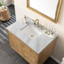 Light Natural Oak / Carrara White - 3 Faucet Holes