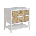 Polished White and Light Mappa Burl / No Countertop