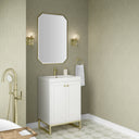 Glossy White / Champagne Brass