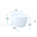 Toto Rp Wall Hung Contemporary D Shape Dual Flush 1.28 and 0.9 GPF Toilet with Cefiontect
