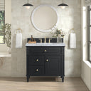 Black Onyx / Carrara White - 3 Faucet Holes