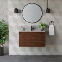 Mid-Century Walnut / Matte Black / Glossy White - 1 Faucet Hole