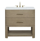 Pebble Oak / White Zeus - 3 Faucet Holes