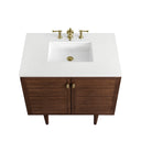 Mid-Century Walnut / White Zeus - 3 Faucet Holes