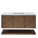 Chestnut / Carrara White - 3 Faucet Holes
