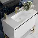 Glossy White / Champagne Brass / Glossy White - 1 Faucet Hole
