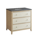 Sunwashed Oak with Embossed Shagreen Drawer Fronts / Parisien Bleu - 3 Faucet Holes