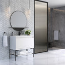 Glossy White / Matte Black / Glossy White - 1 Faucet Hole