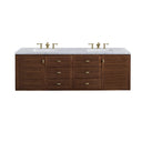 Mid-Century Walnut / Carrara White - 3 Faucet Holes