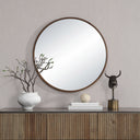 Renwil Modi 30" H x 30" W Wall Mirror - Brown