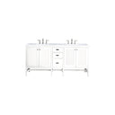 Glossy White / Carrara White - 3 Faucet Holes
