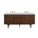 Mid-Century Walnut / Carrara White - 3 Faucet Holes