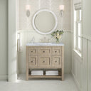 Whitewashed Oak / Carrara White - 3 Faucet Holes
