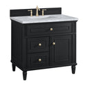 Black Onyx / Carrara White - 3 Faucet Holes