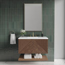 Chestnut / White Zeus - 3 Faucet Holes