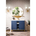 Azure Blue / White Glossy / Radiant Gold - 1 Faucet Hole