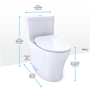 Toto Aquia IV One Piece Elongated Dual Flush 1.28 and 0.9 GPF Universal Height - Washlet+ Ready Toilet with Cefiontect