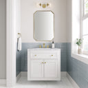 Glossy White / Carrara White - 3 Faucet Holes