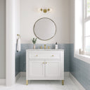 Glossy White / Victorian Silver - 3 Faucet Holes