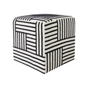 Renwil Monti Indoor Cotton Canvas Cube Ottoman - Black
