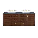 Mid-Century Walnut / Charcoal Soapstone - 3 Faucet Holes