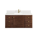 Mid-Century Walnut / White Zeus - 1 Faucet Hole