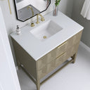 Pebble Oak / White Zeus - 3 Faucet Holes