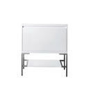 Glossy White / Brushed Nickel - 1 Faucet Hole
