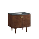 Mid-Century Walnut / Parisien Bleu - 3 Faucet Holes
