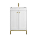 Glossy White / Champagne Brass