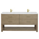 Pebble Oak / White Zeus - 1 Faucet Hole