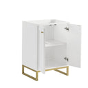 Glossy White / Champagne Brass