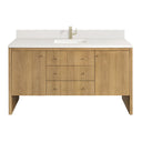 Light Natural Oak / White Zeus - 1 Faucet Hole