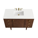 Mid-Century Walnut / White Zeus - 3 Faucet Holes