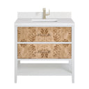 Polished White and Light Mappa Burl / White Zeus - 1 Faucet Hole