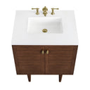 Mid-Century Walnut / White Zeus - 3 Faucet Holes