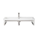 Brushed Nickel / 39.5" White Glossy Composite Stone Top