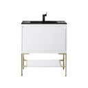 Glossy White / Champagne Brass / Charcoal Black - 1 Faucet Hole