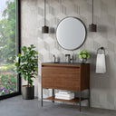 Mid-Century Walnut / Matte Black / Charcoal Black - 1 Faucet Hole