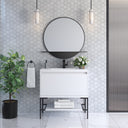 Glossy White / Matte Black / Glossy White - 1 Faucet Hole
