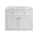 Glossy White / Carrara White - 3 Faucet Holes