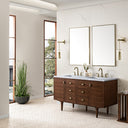 Mid-Century Walnut / Carrara White - 3 Faucet Holes