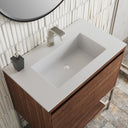 Mid-Century Walnut / Brushed Nickel / Glossy White - 1 Faucet Hole