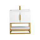 Glossy White / Radiant Gold / Glossy White - 1 Faucet Hole