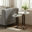 Renwil Irene Indoor Cast Aluminum Side Table - Antique Brass