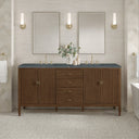 Mid-Century Walnut / Parisien Bleu - 3 Faucet Holes